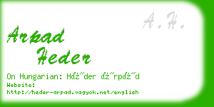 arpad heder business card